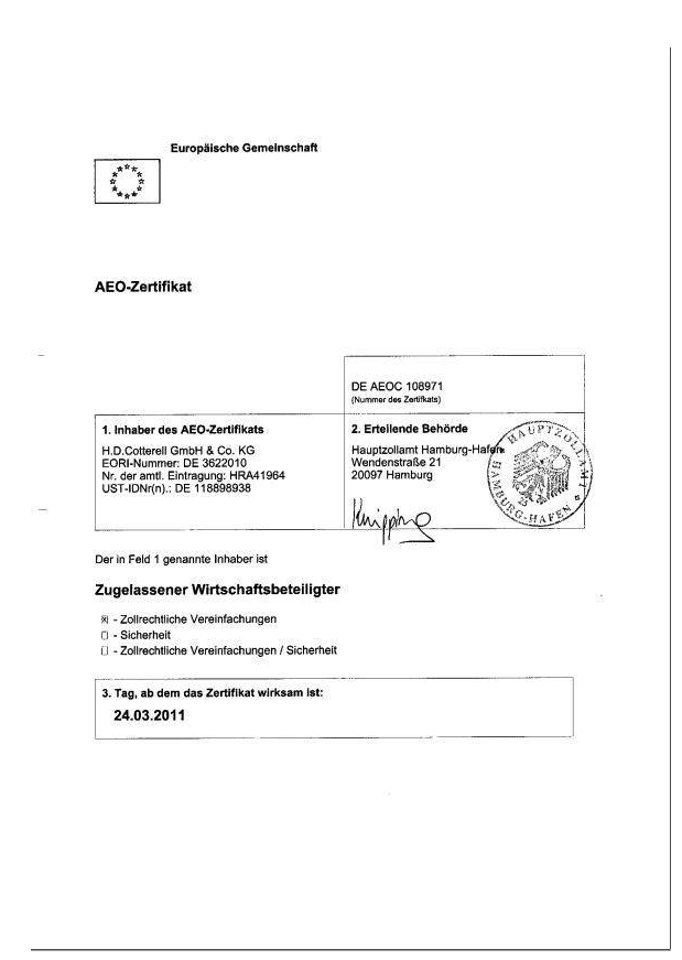 AEO-Zertifikat